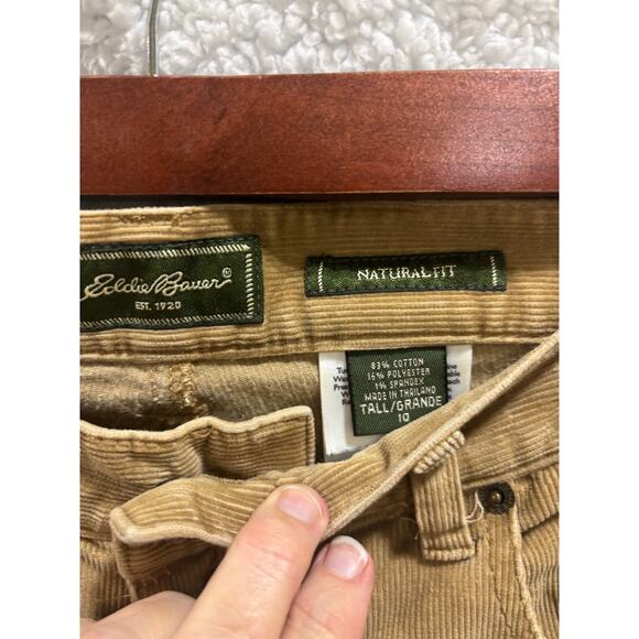 Eddie Bauer Natural Fit Corduroy Pants Women’s 10T Tan Stretch Straight Casual - Picture 8 of 8